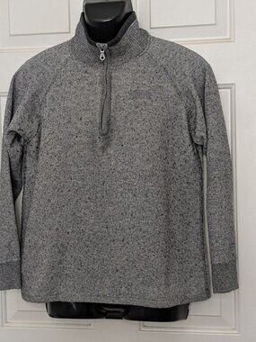 The North Face Young Men’s 1/4-Zip Fleece Pullover Sweatshirt Size L Silver